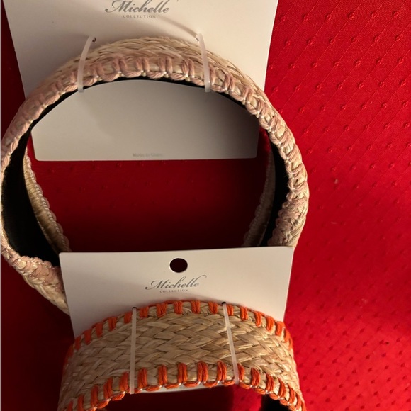 Michele Women's Woven Headbands - Orange and Cream - Picture 4 of 4